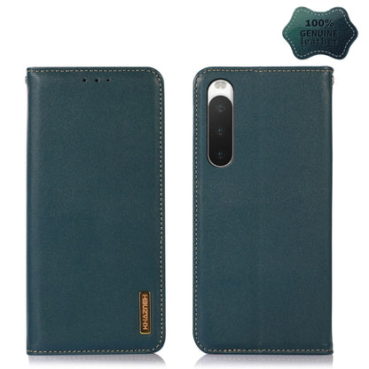 For Sony Xperia 10 IV KHAZNEH Nappa Top Layer Cowhide Leather Phone Case(Green) - Sony Cases by buy2fix | Online Shopping UK | buy2fix