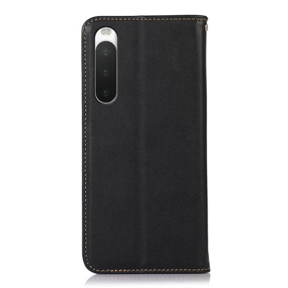 For Sony Xperia 10 IV KHAZNEH Nappa Top Layer Cowhide Leather Phone Case(Black) - Sony Cases by buy2fix | Online Shopping UK | buy2fix
