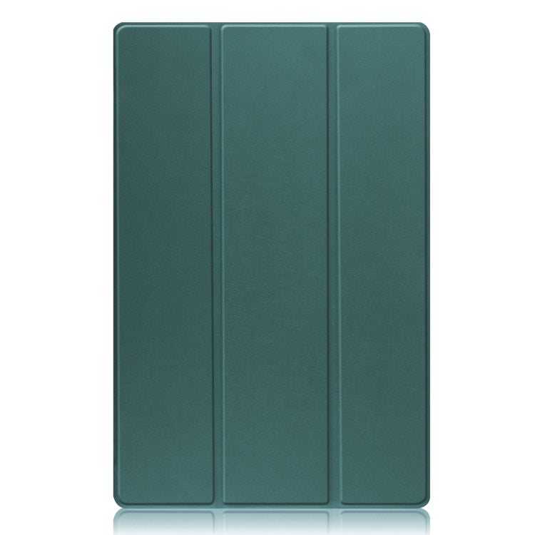 For Samsung Galaxy Tab S8 Ultra Three-folding Holder Custer Texture Leather Tablet Case(Green) by buy2fix