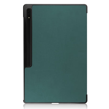For Samsung Galaxy Tab S8 Ultra Three-folding Holder Custer Texture Leather Tablet Case(Green) by buy2fix