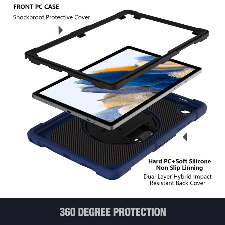 For Samsung Galaxy Tab A8 10.5 2021 Rotary Grab Silicone + PC Tablet Case(Navy Blue) - Other Galaxy Tab PC by buy2fix | Online Shopping UK | buy2fix
