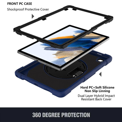 For Samsung Galaxy Tab A8 10.5 2021 Rotary Grab Silicone + PC Tablet Case(Navy Blue) - Other Galaxy Tab PC by buy2fix | Online Shopping UK | buy2fix