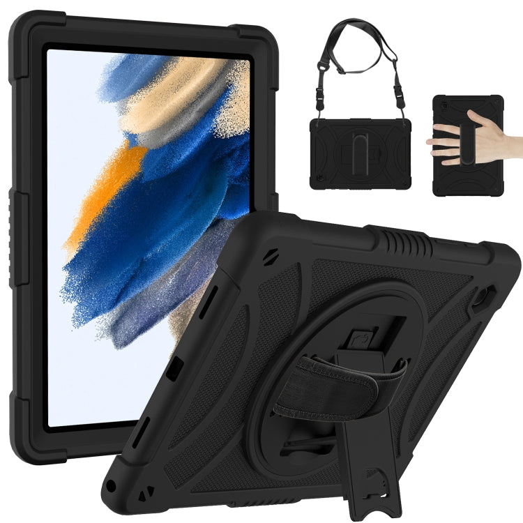 For Samsung Galaxy Tab A8 10.5 2021 Rotary Grab Silicone + PC Tablet Case(Black) - Other Galaxy Tab PC by buy2fix | Online Shopping UK | buy2fix