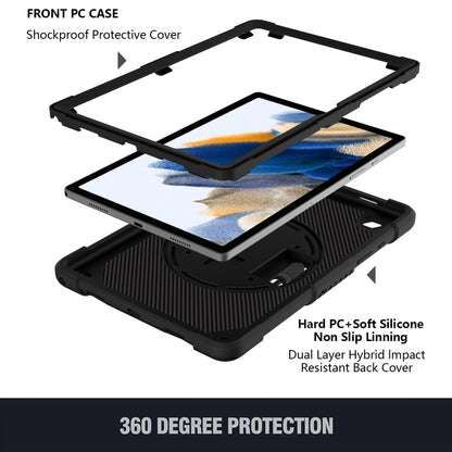 For Samsung Galaxy Tab A8 10.5 2021 Rotary Grab Silicone + PC Tablet Case(Black) - Other Galaxy Tab PC by buy2fix | Online Shopping UK | buy2fix