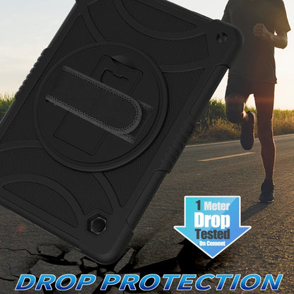 For Samsung Galaxy Tab A8 10.5 2021 Rotary Grab Silicone + PC Tablet Case(Black) - Other Galaxy Tab PC by buy2fix | Online Shopping UK | buy2fix