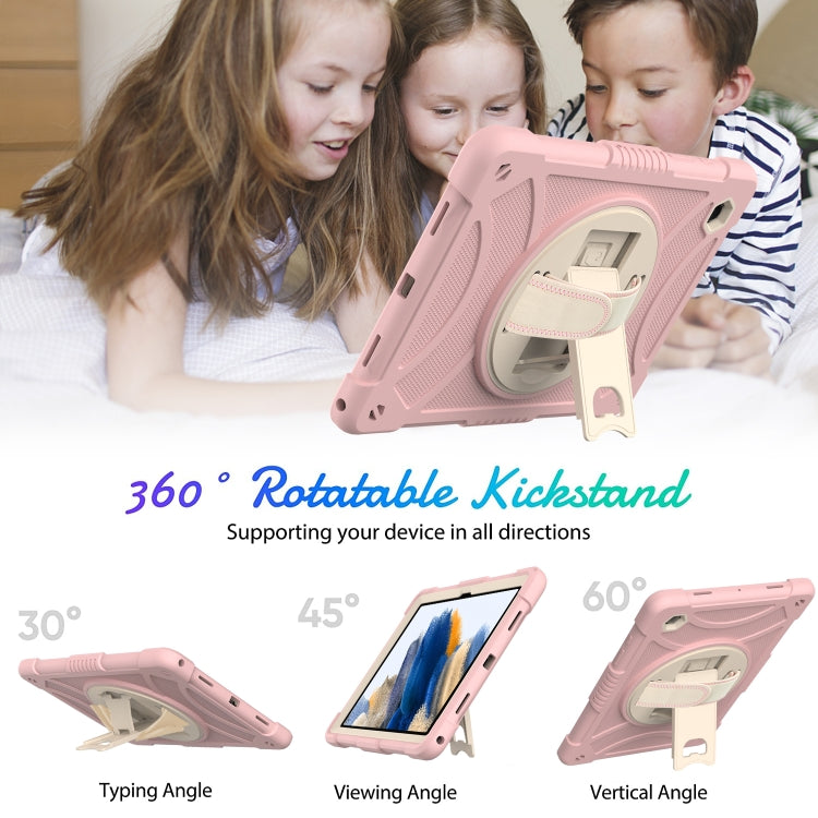 For Samsung Galaxy Tab A8 10.5 2021 Rotary Grab Silicone + PC Tablet Case(Rose Gold) - Other Galaxy Tab PC by buy2fix | Online Shopping UK | buy2fix