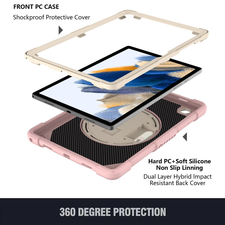 For Samsung Galaxy Tab A8 10.5 2021 Rotary Grab Silicone + PC Tablet Case(Rose Gold) - Other Galaxy Tab PC by buy2fix | Online Shopping UK | buy2fix