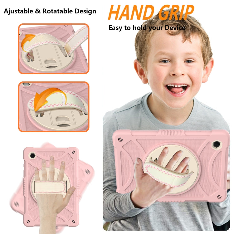 For Samsung Galaxy Tab A8 10.5 2021 Rotary Grab Silicone + PC Tablet Case(Rose Gold) - Other Galaxy Tab PC by buy2fix | Online Shopping UK | buy2fix