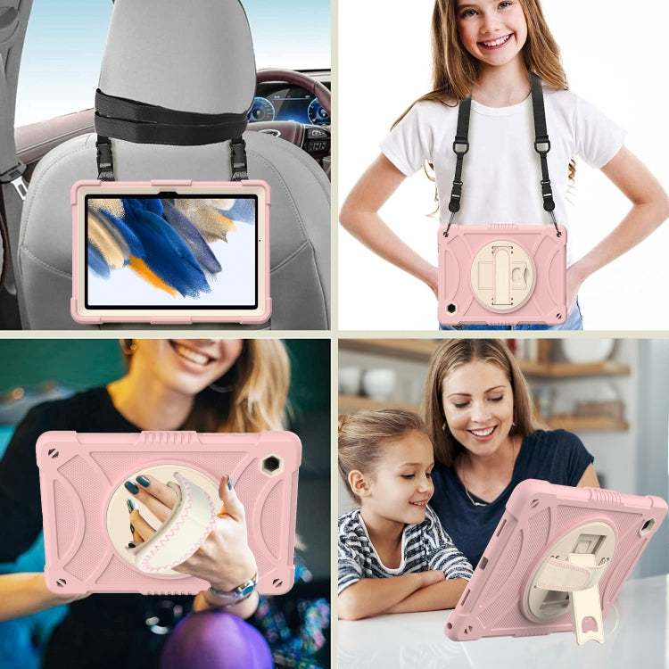 For Samsung Galaxy Tab A8 10.5 2021 Rotary Grab Silicone + PC Tablet Case(Rose Gold) - Other Galaxy Tab PC by buy2fix | Online Shopping UK | buy2fix