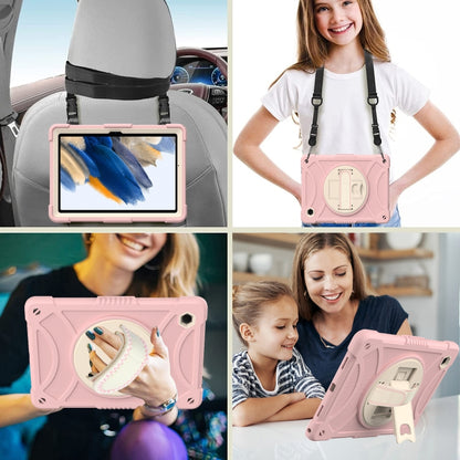 For Samsung Galaxy Tab A8 10.5 2021 Rotary Grab Silicone + PC Tablet Case(Rose Gold) - Other Galaxy Tab PC by buy2fix | Online Shopping UK | buy2fix