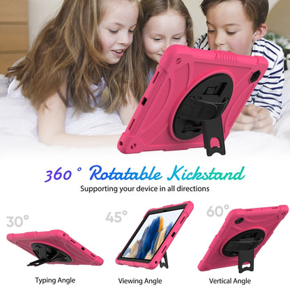 For Samsung Galaxy Tab A8 10.5 2021 Rotary Grab Silicone + PC Tablet Case(Rose Red) - Other Galaxy Tab PC by buy2fix | Online Shopping UK | buy2fix