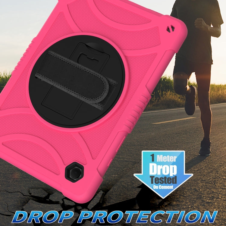 For Samsung Galaxy Tab A8 10.5 2021 Rotary Grab Silicone + PC Tablet Case(Rose Red) - Other Galaxy Tab PC by buy2fix | Online Shopping UK | buy2fix