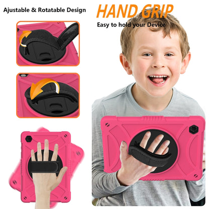For Samsung Galaxy Tab A8 10.5 2021 Rotary Grab Silicone + PC Tablet Case(Rose Red) - Other Galaxy Tab PC by buy2fix | Online Shopping UK | buy2fix