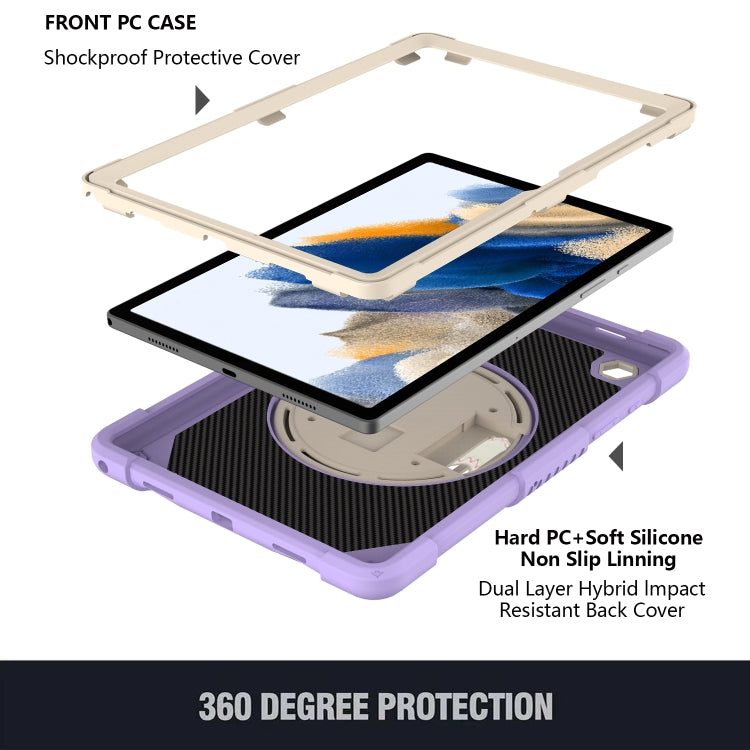 For Samsung Galaxy Tab A8 10.5 2021 Rotary Grab Silicone + PC Tablet Case(Purple) - Other Galaxy Tab PC by buy2fix | Online Shopping UK | buy2fix