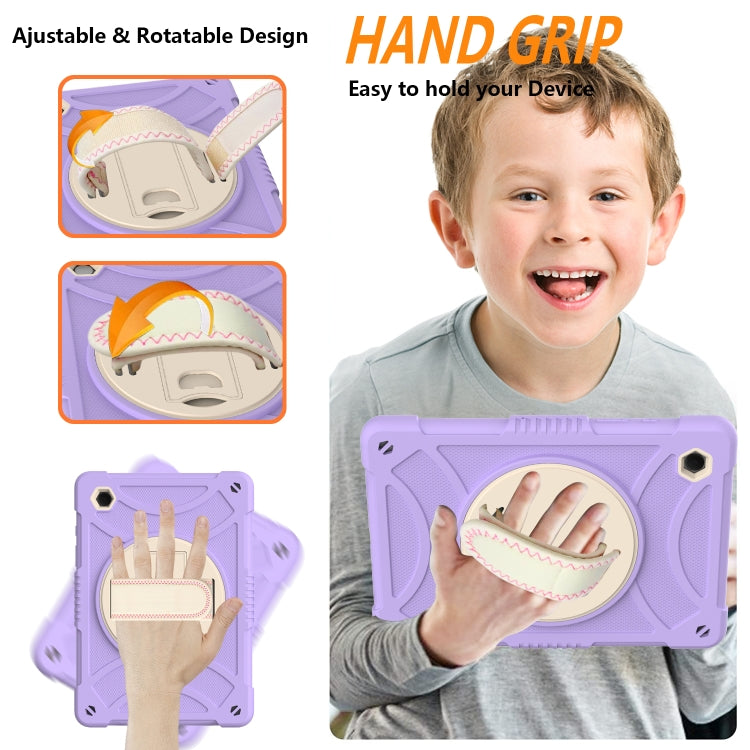 For Samsung Galaxy Tab A8 10.5 2021 Rotary Grab Silicone + PC Tablet Case(Purple) - Other Galaxy Tab PC by buy2fix | Online Shopping UK | buy2fix