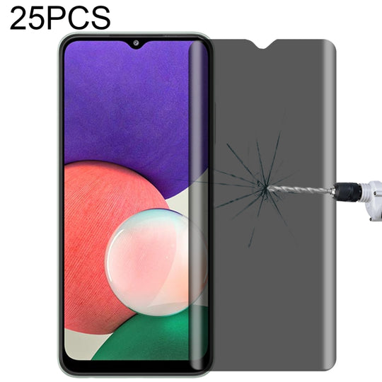 25 PCS Full Cover Anti-peeping Tempered Glass Film For Samsung Galaxy A22 5G