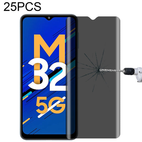 25 PCS Full Cover Anti-peeping Tempered Glass Film For Samsung Galaxy M32 5G