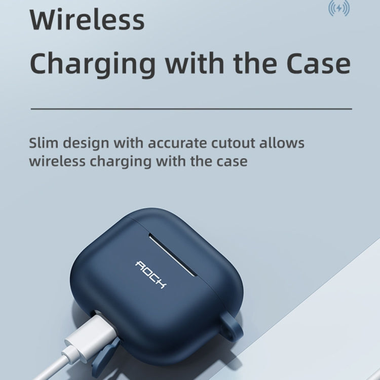 ROCK RPC3013 Silicone Earphone Protective Case with Hook For AirPods 3(Black) by ROCK