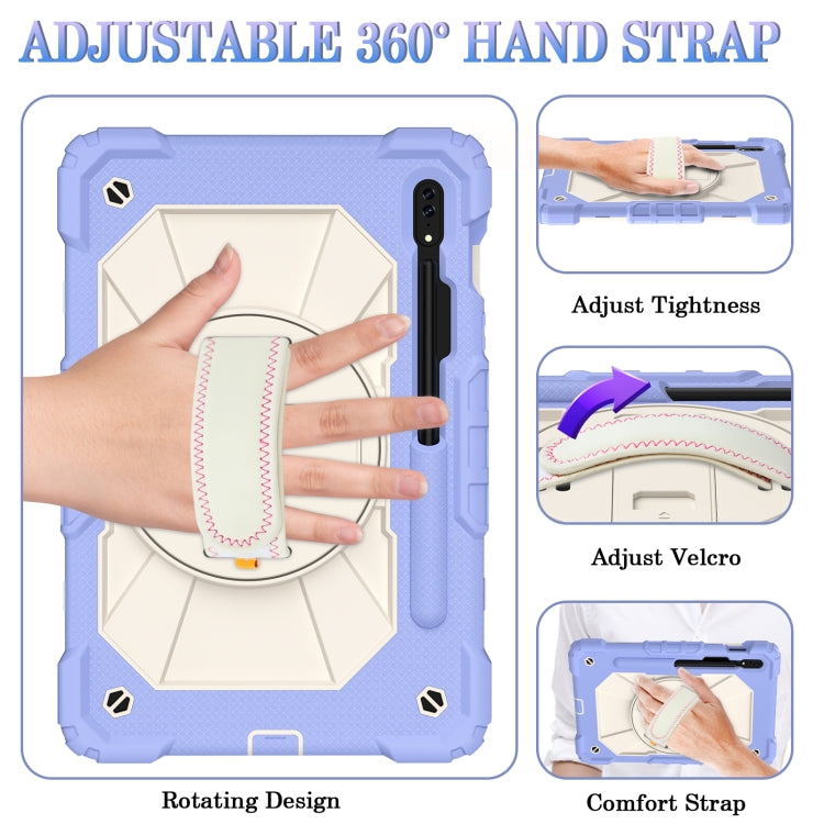 For Samsung Galaxy Tab S8 / Tab S7 Contrast Color Robot Silicone + PC Tablet Case(Lotus Root Purple Beige) by buy2fix