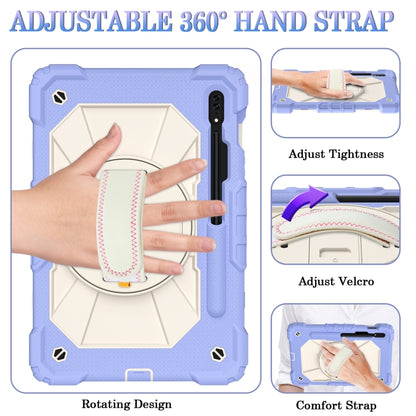 For Samsung Galaxy Tab S8 / Tab S7 Contrast Color Robot Silicone + PC Tablet Case(Lotus Root Purple Beige) by buy2fix