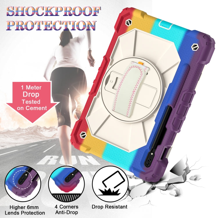 For Samsung Galaxy Tab S8 / Tab S7 Contrast Color Robot Silicone + PC Tablet Case(Colorful Red)) by buy2fix