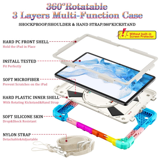 For Samsung Galaxy Tab S8 / Tab S7 Contrast Color Robot Silicone + PC Tablet Case(Colorful Blue) by buy2fix