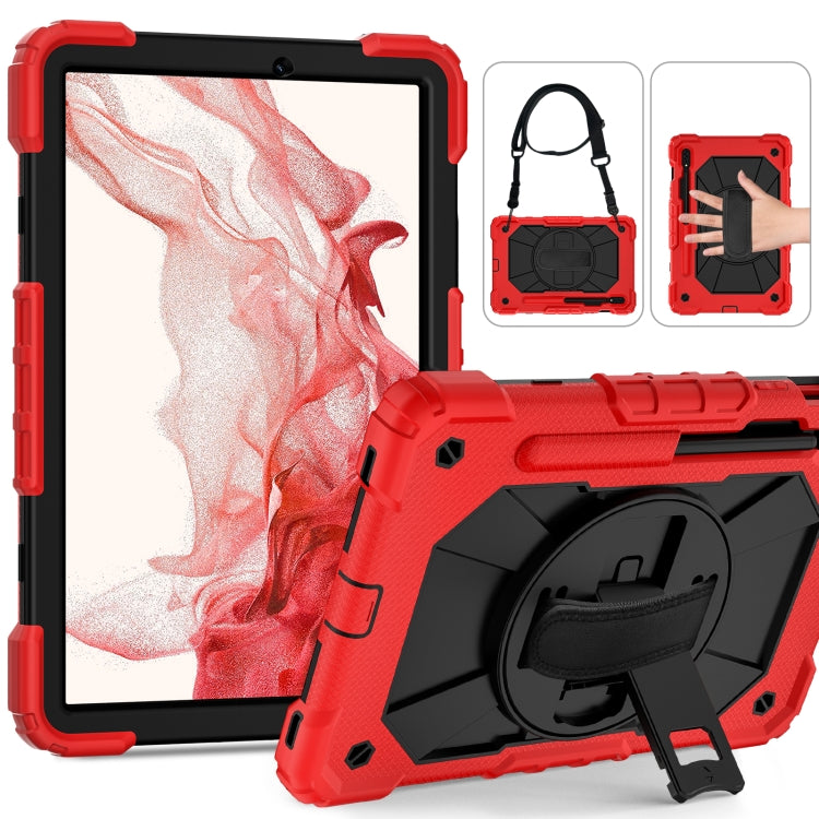 For Samsung Galaxy Tab S8 / Tab S7 Contrast Color Robot Silicone + PC Tablet Case(Red+Black) by buy2fix
