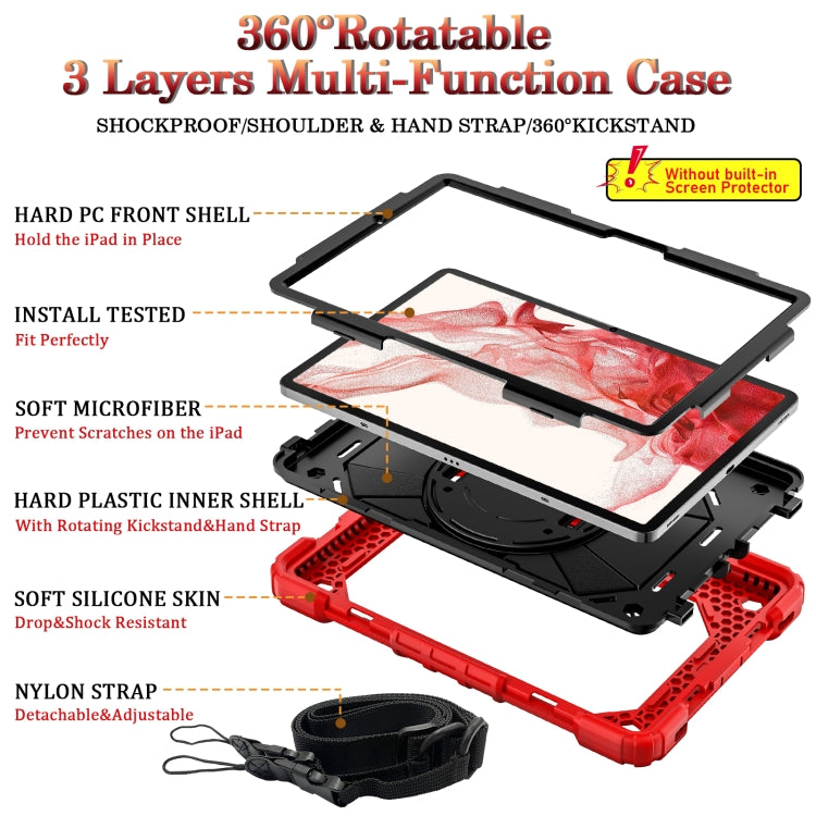 For Samsung Galaxy Tab S8 / Tab S7 Contrast Color Robot Silicone + PC Tablet Case(Red+Black) by buy2fix