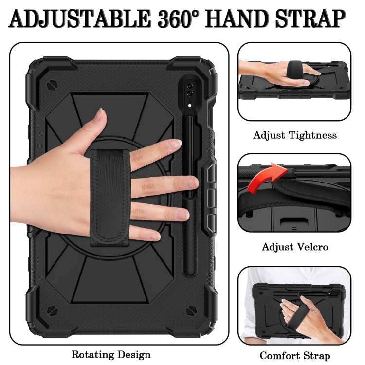 For Samsung Galaxy Tab S8 / Tab S7 Contrast Color Robot Silicone + PC Tablet Case(Black) by buy2fix