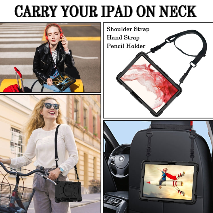 For Samsung Galaxy Tab S8 / Tab S7 Contrast Color Robot Silicone + PC Tablet Case(Black) by buy2fix