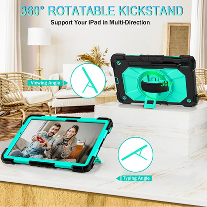 For Samsung Galaxy Tab S8 / Tab S7 Contrast Color Robot Silicone + PC Tablet Case(Black+Aqua) by buy2fix