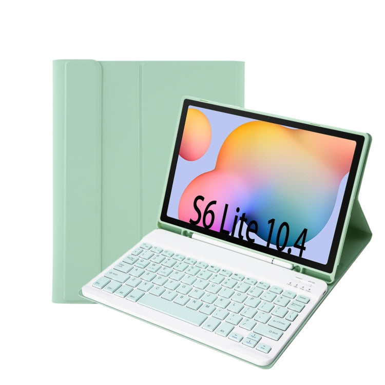 A610B Candy Color Bluetooth Keyboard Leather Case with Pen Slot For Samsung Galaxy Tab S6 Lite 10.4 inch SM-P610 / SM-P615(Light Green) - Samsung Keyboard by buy2fix | Online Shopping UK | buy2fix