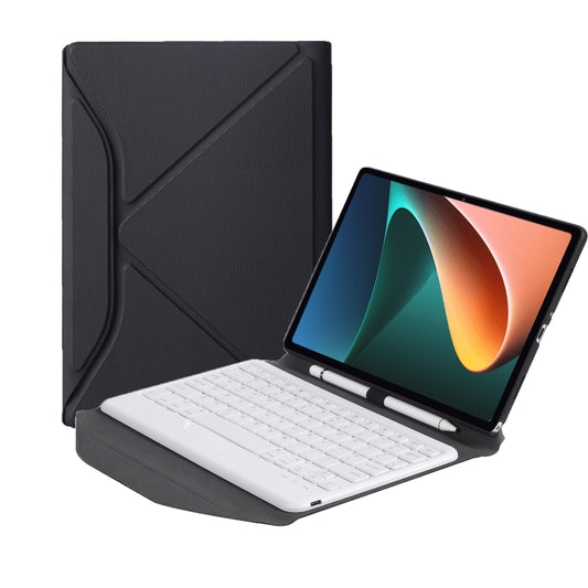 B0N5 Diamond Texture Bluetooth Keyboard Leather Case with Triangle Back Support For Xiaomi Pad 5 / 5 Pro(Black + White) - Others Keyboard by buy2fix | Online Shopping UK | buy2fix