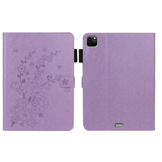 For iPad Pro 11 inch 2020 / 2018 Embossed Plum Bossom Pattern Smart Leather Tablet Case(Purple) - iPad Pro 11 (2020) Cases by buy2fix | Online Shopping UK | buy2fix