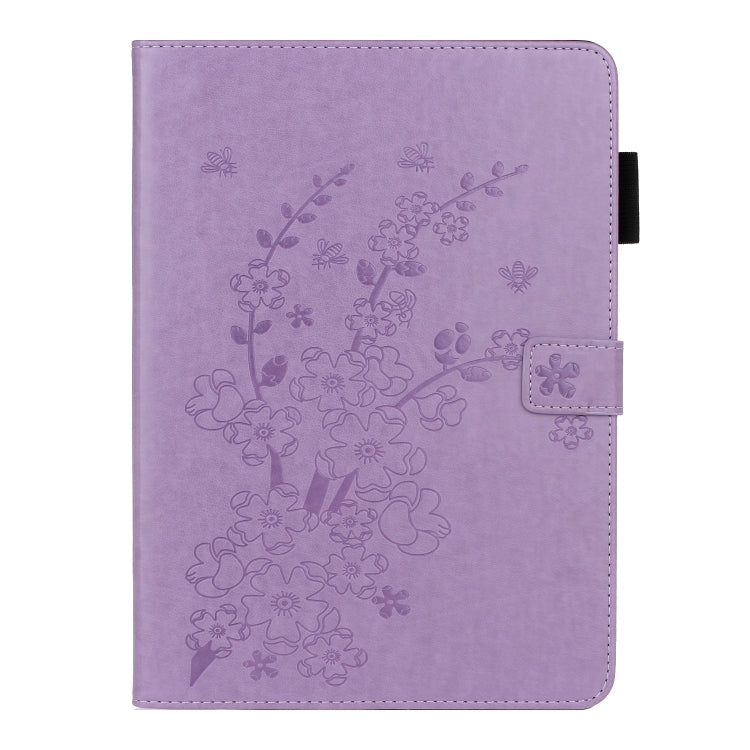 For iPad Pro 11 inch 2020 / 2018 Embossed Plum Bossom Pattern Smart Leather Tablet Case(Purple) - iPad Pro 11 (2020) Cases by buy2fix | Online Shopping UK | buy2fix