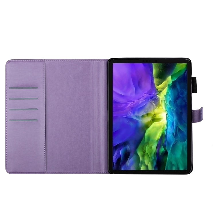 For iPad Pro 11 inch 2020 / 2018 Embossed Plum Bossom Pattern Smart Leather Tablet Case(Purple) - iPad Pro 11 (2020) Cases by buy2fix | Online Shopping UK | buy2fix