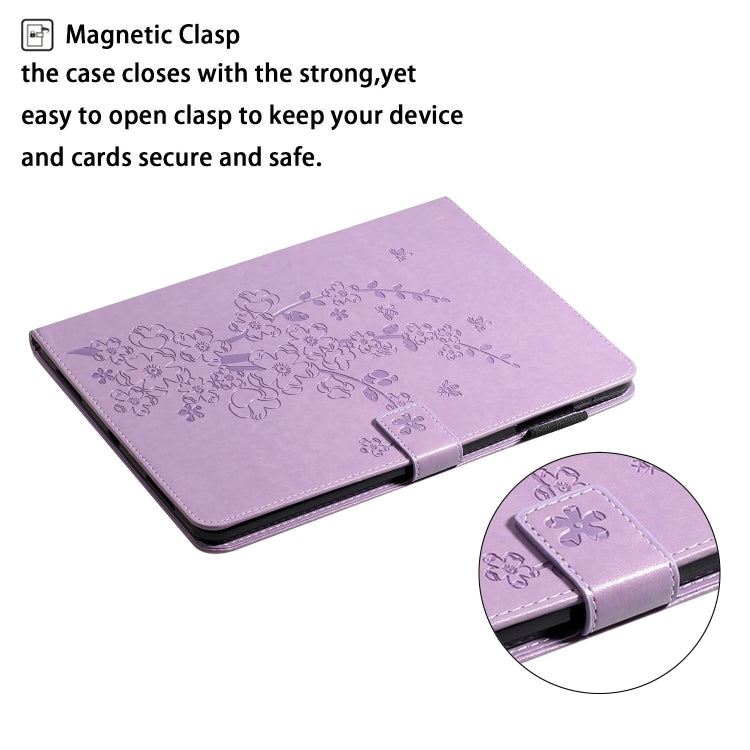 For iPad Pro 11 inch 2020 / 2018 Embossed Plum Bossom Pattern Smart Leather Tablet Case(Purple) - iPad Pro 11 (2020) Cases by buy2fix | Online Shopping UK | buy2fix