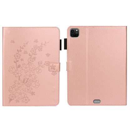 For iPad Pro 11 inch 2020 / 2018 Embossed Plum Bossom Pattern Smart Leather Tablet Case(Rose Gold) - iPad Pro 11 (2020) Cases by buy2fix | Online Shopping UK | buy2fix