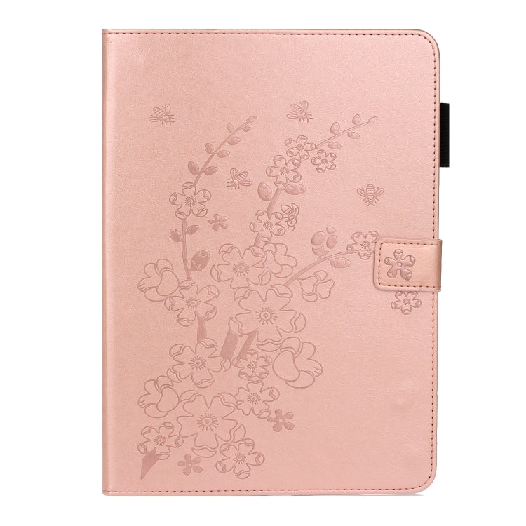 For iPad Pro 11 inch 2020 / 2018 Embossed Plum Bossom Pattern Smart Leather Tablet Case(Rose Gold) - iPad Pro 11 (2020) Cases by buy2fix | Online Shopping UK | buy2fix