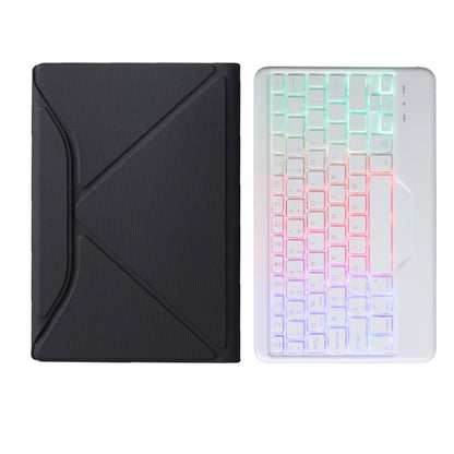 BM20S Backlight Diamond Texture Bluetooth Keyboard Leather Case with Triangle Back Support For Lenovo M10 Plus 10.3 inch TB-X606 / TB-X606F(Black + White) - Lenovo Keyboard by buy2fix | Online Shopping UK | buy2fix