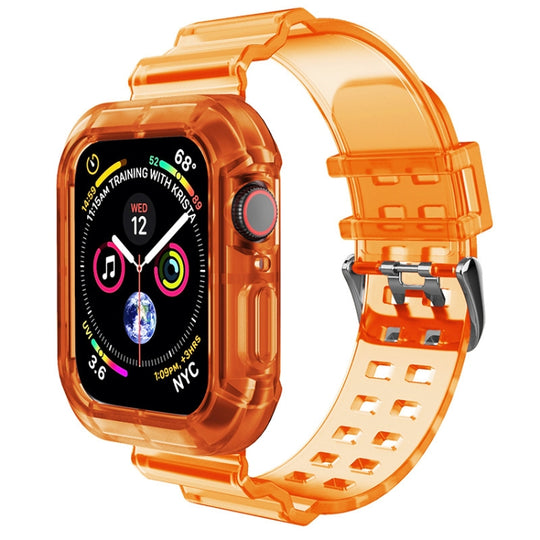 Transparent Watch Band For Apple Watch Series 9&8&7 41mm / SE 3&SE 2&6&SE&5&4 40mm / 3&2&1 38mm(Transparent Orange)