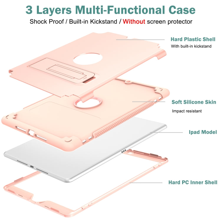 PC+Silicone Holder Tablet Case For iPad 9.7 2018 / 2017(Rose Gold) - iPad 9.7 (2018) & (2017) Cases by buy2fix | Online Shopping UK | buy2fix