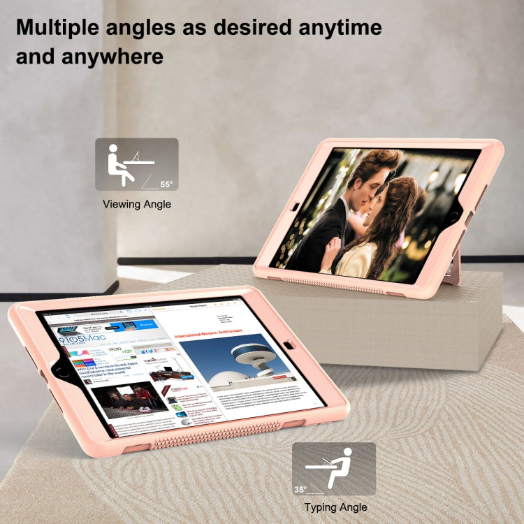 PC+Silicone Holder Tablet Case For iPad 9.7 2018 / 2017(Rose Gold) - iPad 9.7 (2018) & (2017) Cases by buy2fix | Online Shopping UK | buy2fix