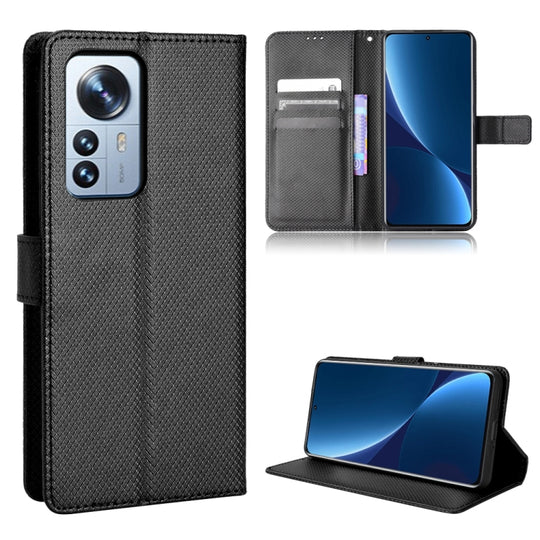 For Xiaomi 12 Pro Diamond Texture Leather Phone Case(Black)