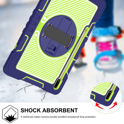 For Samsung Galaxy Tab A7 Lite 360 Degree Rotation Contrast Color Silicone + PC Tablet Case(Navy Blue+Yellow Green) - Tab A7 Lite T220 / T225 by buy2fix | Online Shopping UK | buy2fix