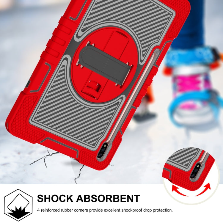 For Samsung Galaxy Tab A7 Lite 360 Degree Rotation Contrast Color Silicone + PC Tablet Case(Red+Black) - Tab A7 Lite T220 / T225 by buy2fix | Online Shopping UK | buy2fix