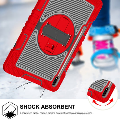 For Samsung Galaxy Tab A7 Lite 360 Degree Rotation Contrast Color Silicone + PC Tablet Case(Red+Black) - Tab A7 Lite T220 / T225 by buy2fix | Online Shopping UK | buy2fix