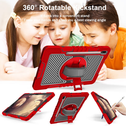 For Samsung Galaxy Tab A7 Lite 360 Degree Rotation Contrast Color Silicone + PC Tablet Case(Red+Black) - Tab A7 Lite T220 / T225 by buy2fix | Online Shopping UK | buy2fix
