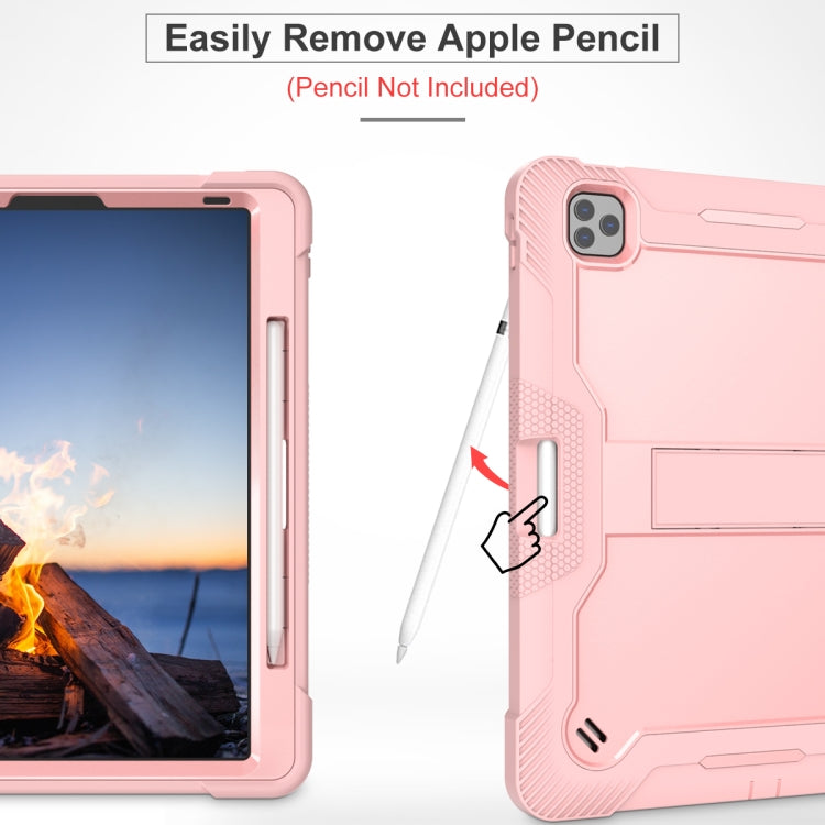 For iPad Pro 12.9 2022 / 2021 / 2020 / 2018 Silicone + PC Shockproof Tablet Case(Rose Gold) - iPad Pro 12.9 (2022/2021) Cases by buy2fix | Online Shopping UK | buy2fix