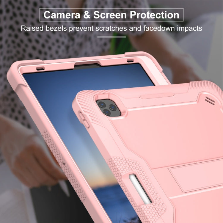 For iPad Pro 12.9 2022 / 2021 / 2020 / 2018 Silicone + PC Shockproof Tablet Case(Rose Gold) - iPad Pro 12.9 (2022/2021) Cases by buy2fix | Online Shopping UK | buy2fix